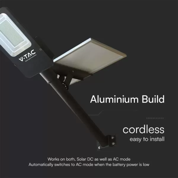 Lampione Solare Stradale V-Tac 50W con Pannello Fotovoltaico | Solar Stock