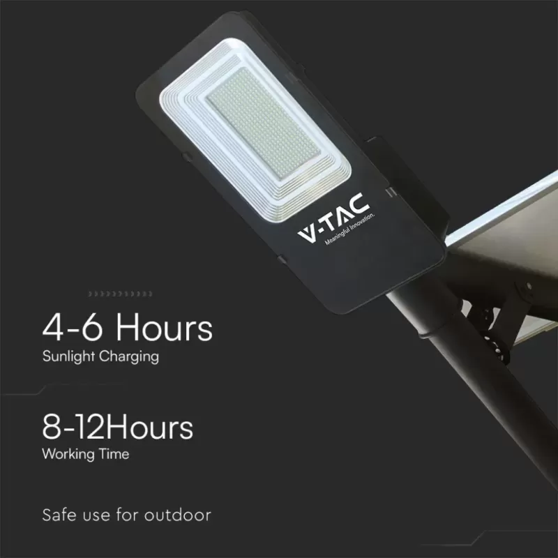 Lampione Solare Stradale V-Tac 50W con Pannello Fotovoltaico | Solar Stock