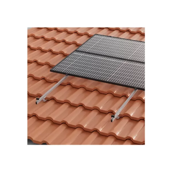 Supporto complanare regolabile con staffa salva tegole kit 2 modulo - morsetti neri